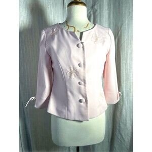 Jessica Howard Blazer Petite 6 Vintage 90's Blush Pink Quiet Luxury Ballet Core